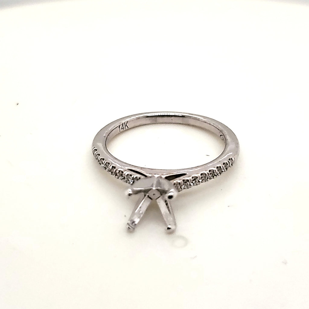 14kt White Gold and Diamond Engagement Ring Mounting