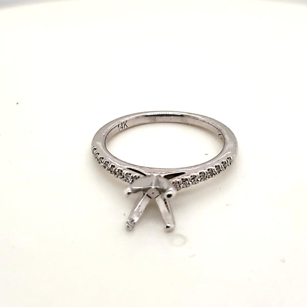 14kt White Gold and Diamond Engagement Ring Mounting
