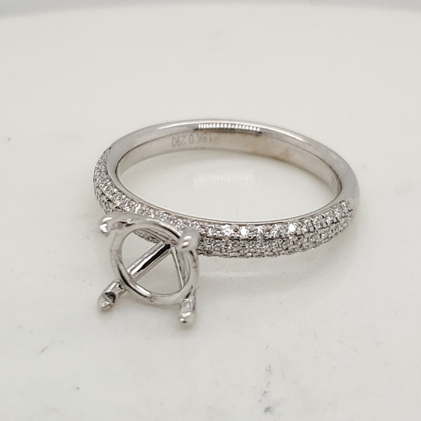 18kt White Gold Diamond Engagement Ring Mounting