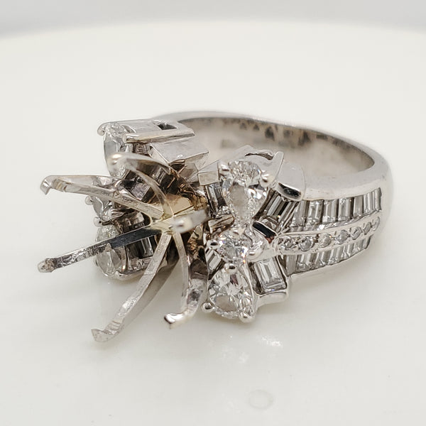 18kt White Gold and Diamond Engagement Ring Mounting