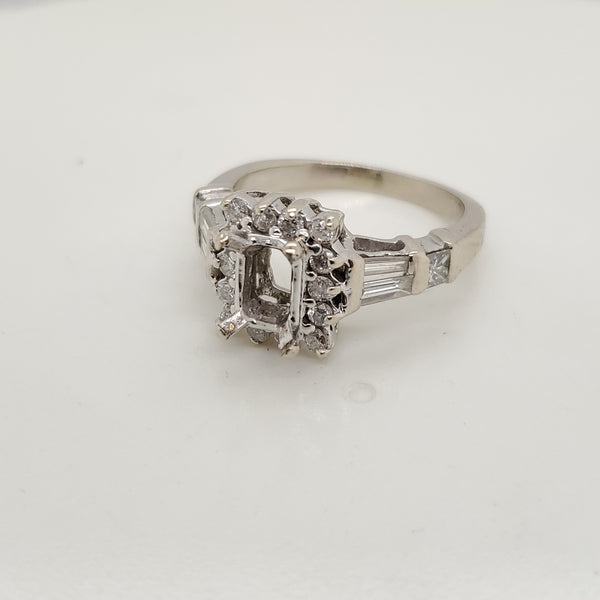 14kt White Gold and Diamond Ring Mounting