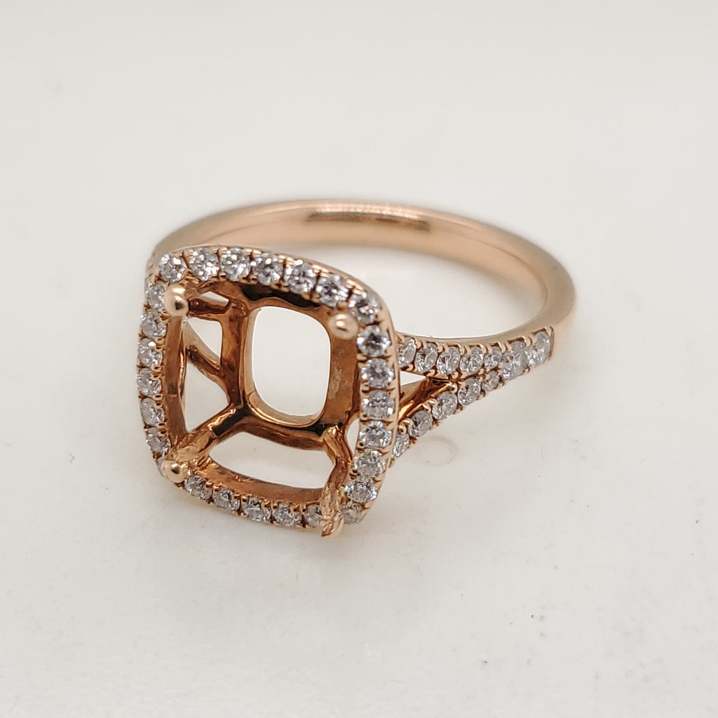 14Kt Rose Gold and Diamond Ring Setting