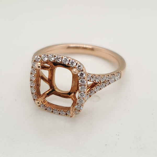 14Kt Rose Gold and Diamond Ring Setting