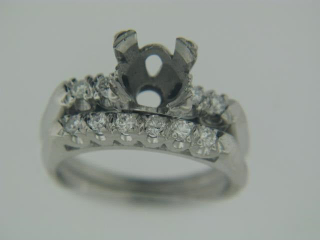 Estate Platinum And Diamond Wedding Set Mounting