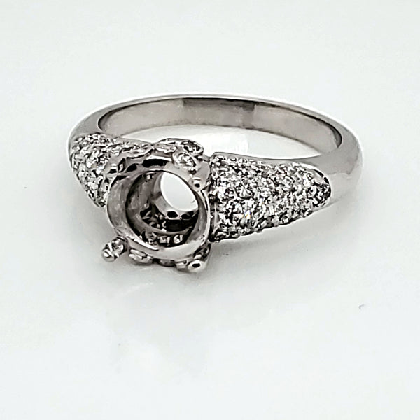 Platinum and diamond engagement ring setting