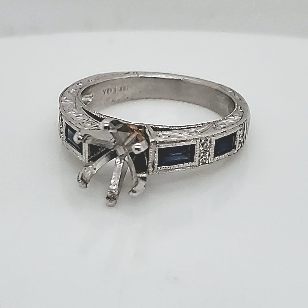 Kirk Kara Platinum Sapphire And Diamond Mounting