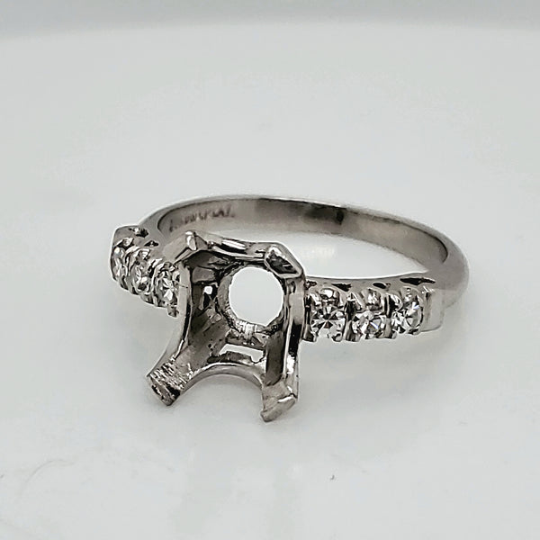 Vintage Platinum and Diamond Engagement Ring Mounting