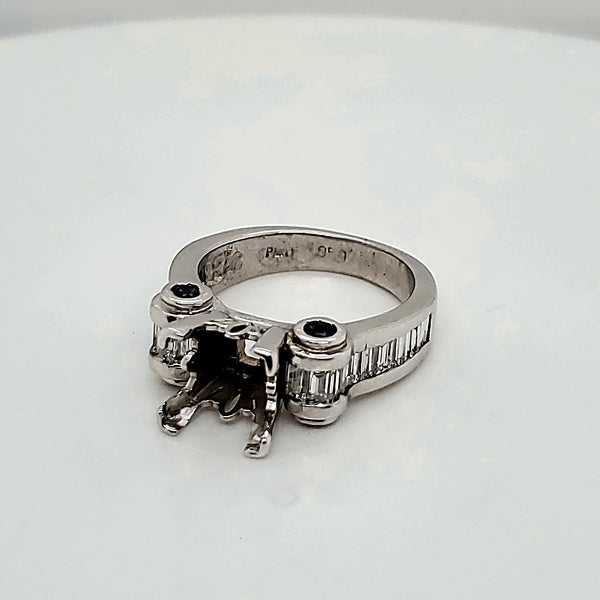 Platinum Diamond and Sapphire Mounting