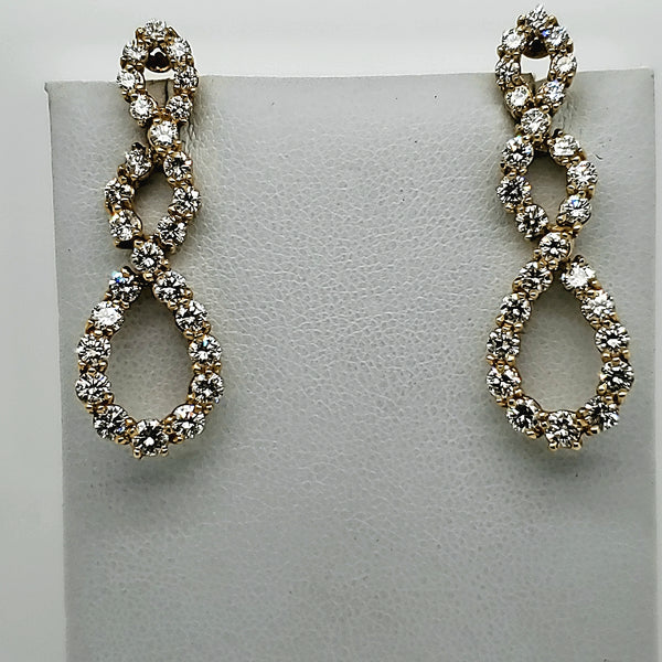 4.00 Carat Total Weight Diamond Dangle Earrings