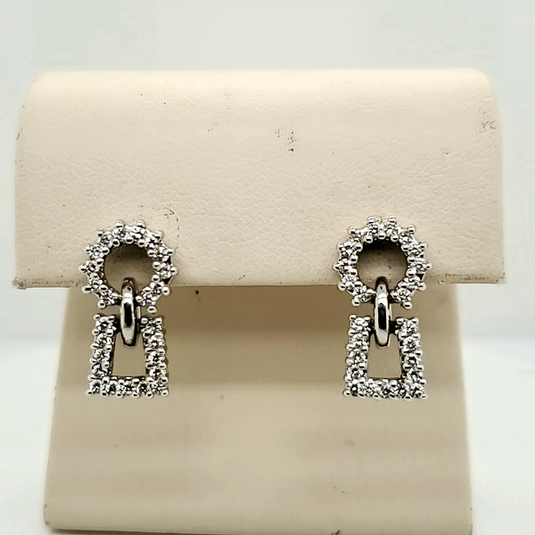 14kt White Gold and Diamond Earrings