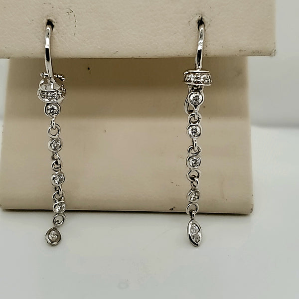 18kt White Gold and Diamond Dangle Earrings