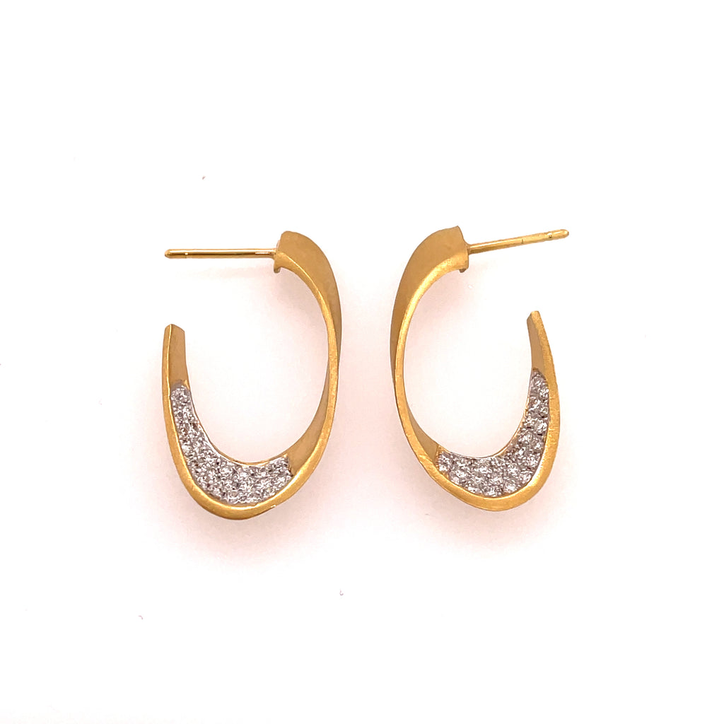 14kt Yellow Gold I. Reiss Diamond Earrings