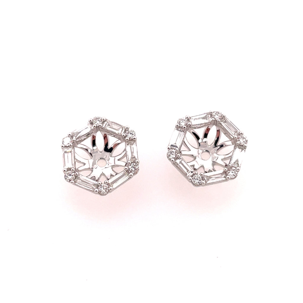 14kt White Gold Diamond Earring Jackets