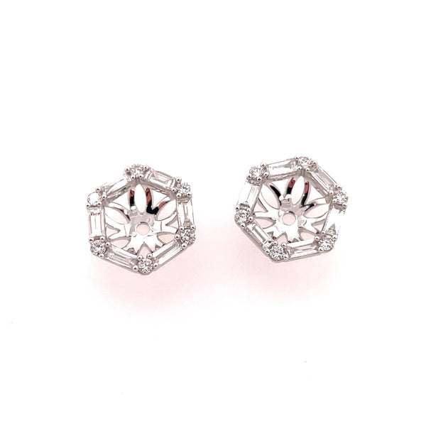 14kt White Gold Diamond Earring Jackets