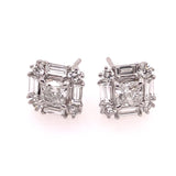 14kt White Gold Gia Certified Cushion Shape Diamond Stud Earrings