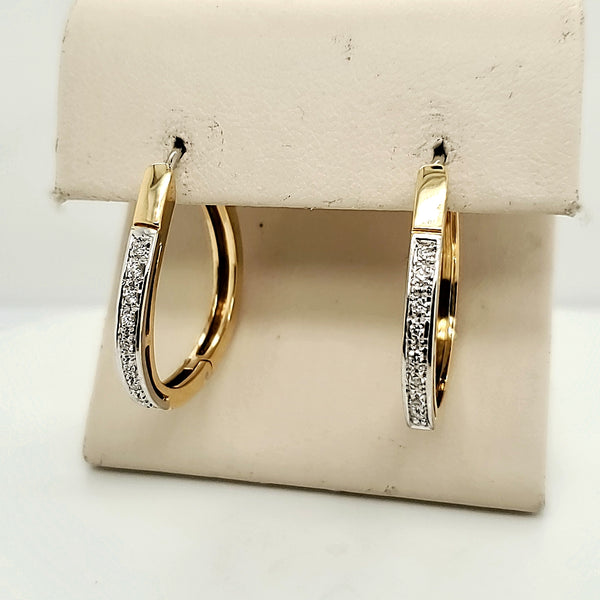 18kt Yellow Gold Diamond Hoop Earrings