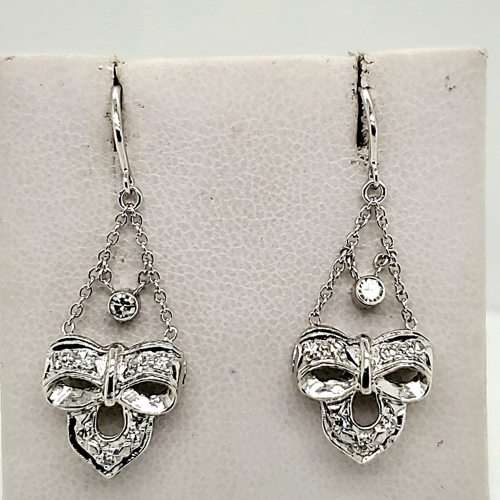 Art Deco Re-purposed Platinum and Diamond Earrings