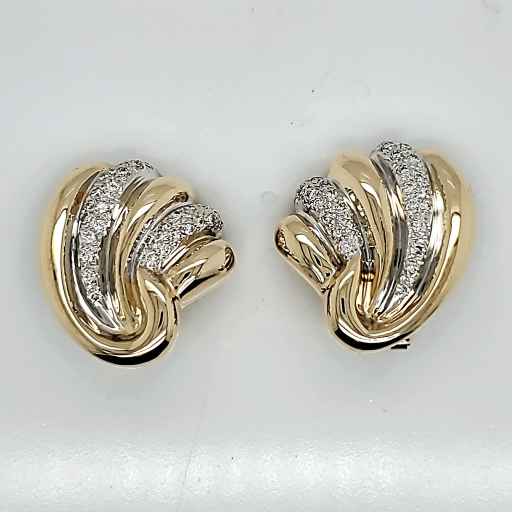 14kt Yellow Gold and Diamond Earrings