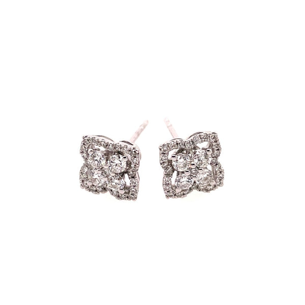 14kt White Gold Brilliant Round Cut Diamond Earrings