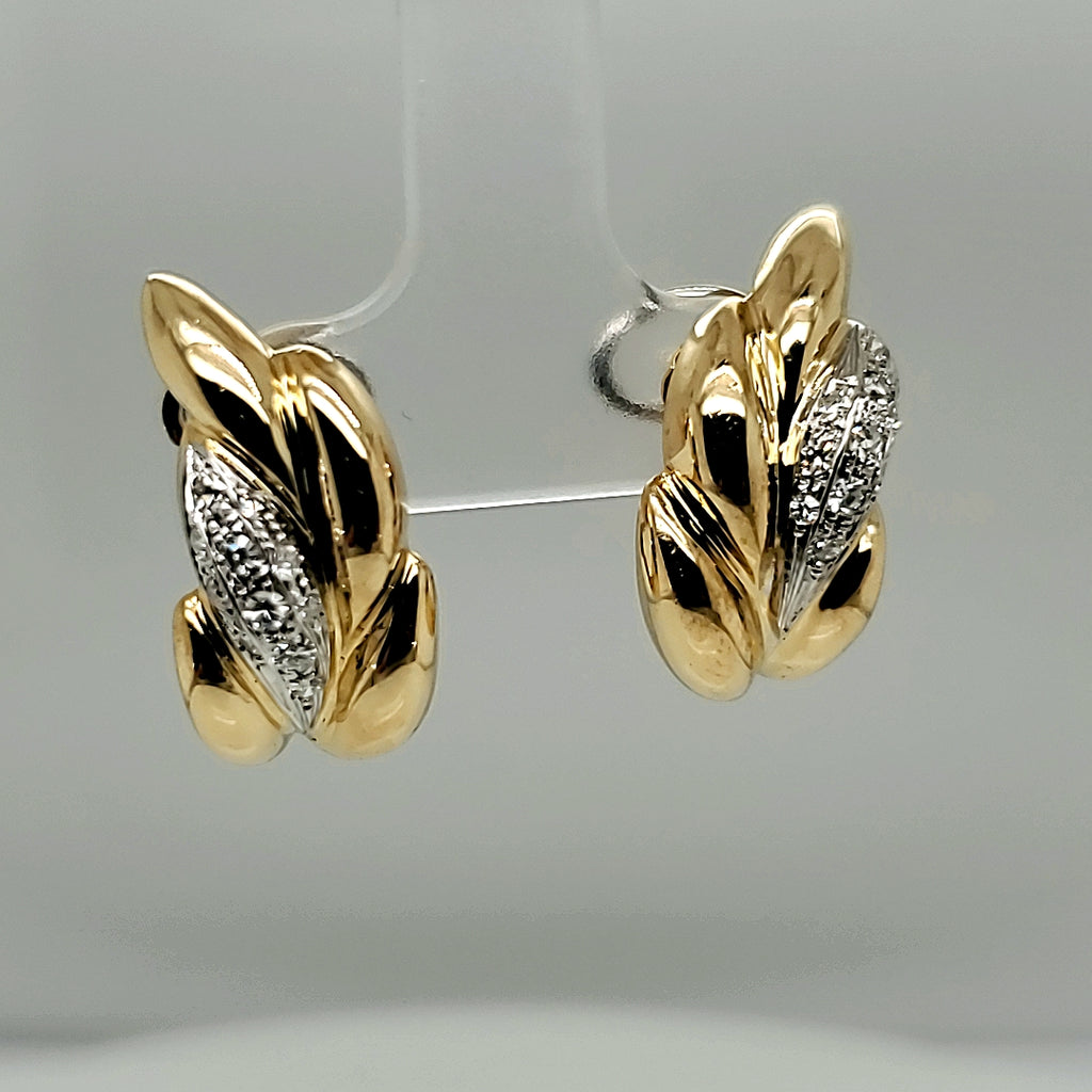 18kt Yellow Gold and Diamond Earrings