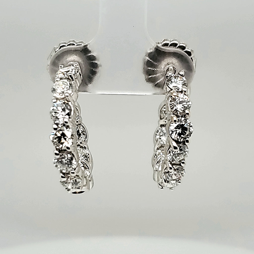 4.00 Carat Total Weight Inside/Out Diamond Hoop Earrings