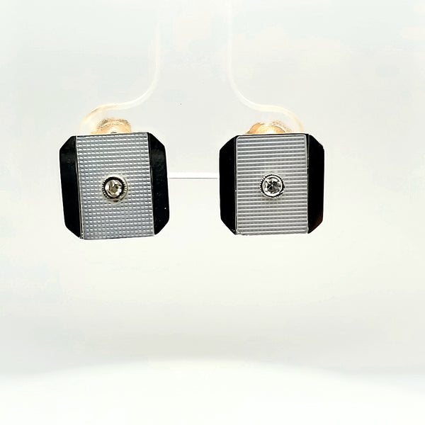 Art Deco 18kt Gold and Diamond Earrings