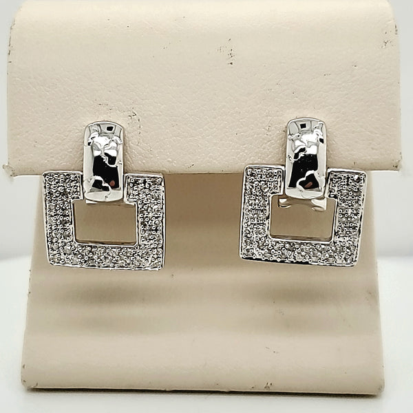 14kt White Gold Diamond Earrings