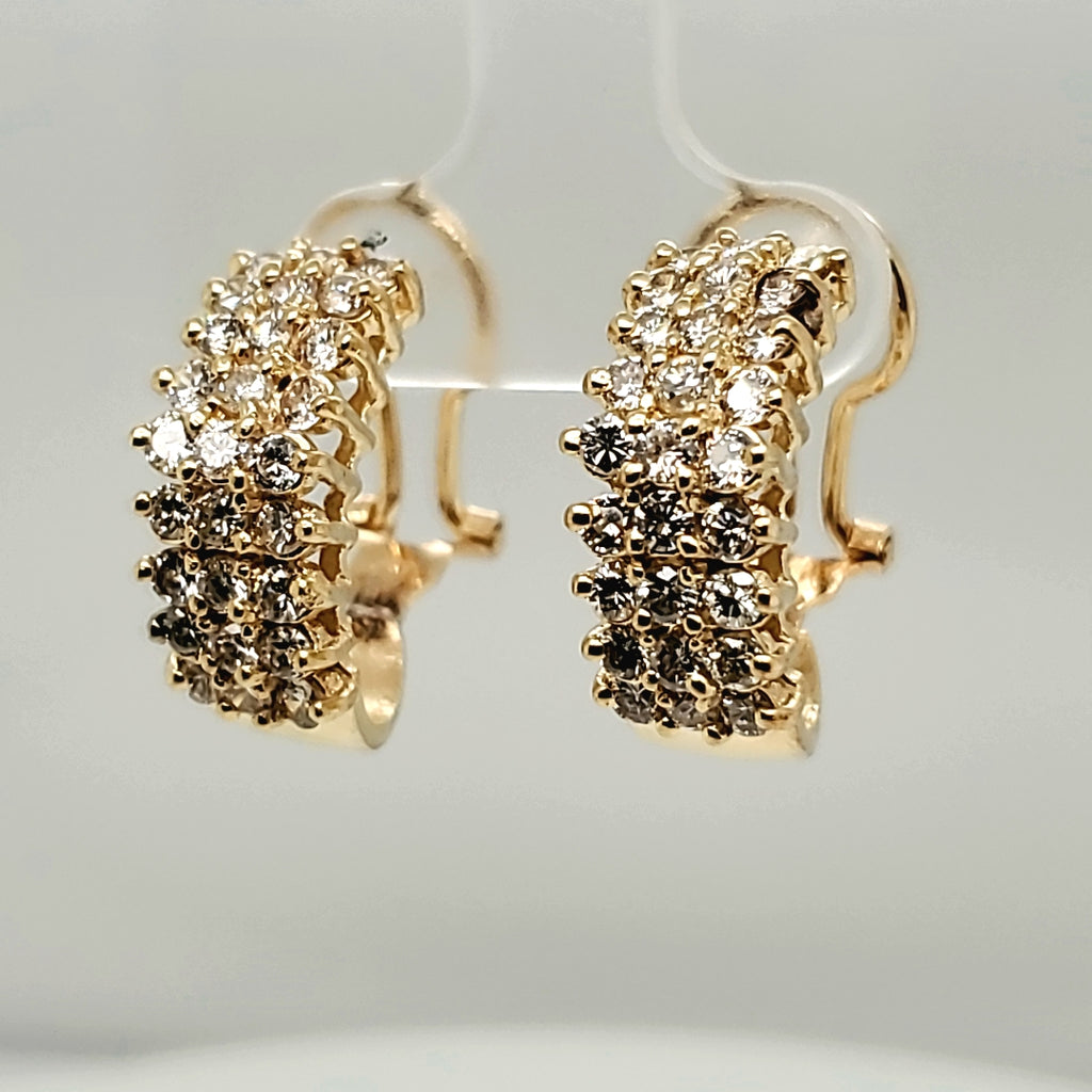 14kt Yellow Gold Diamond Earrings