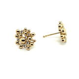 14kt Yellow Gold Scatter Bubbles Design Diamond Earrings