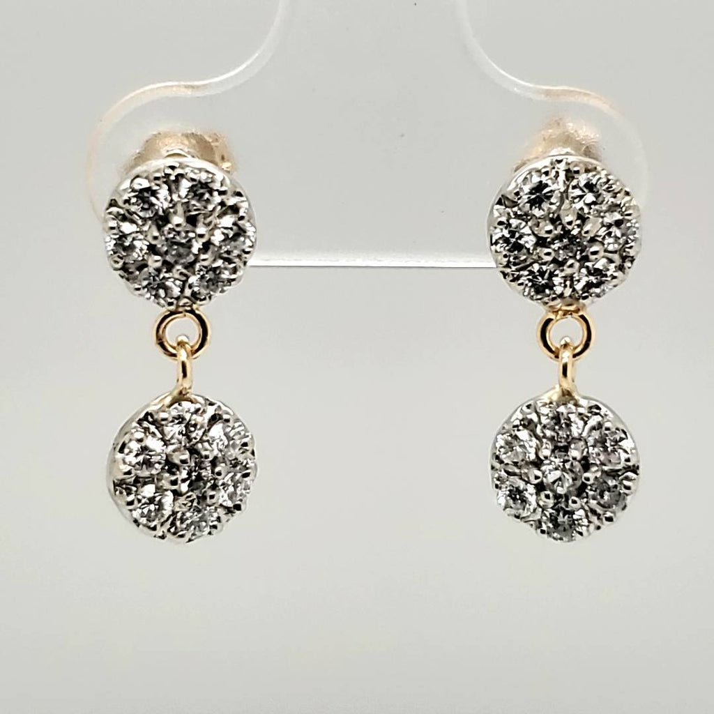 14kt Yellow Gold Diamond Dangle Earrings