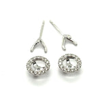 14kt White Gold Earring Mountings And Diamond Jacket Combo