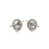 14kt White Gold Earring Mountings And Diamond Jacket Combo