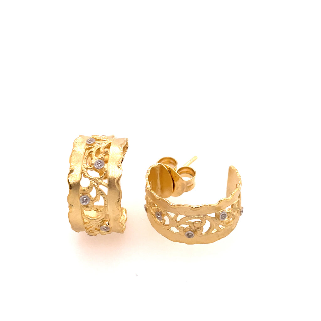 14kt Yellow Gold I. Reiss Hoop Earrings