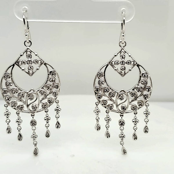 14kt White Gold and Diamond Chandelier Earrings