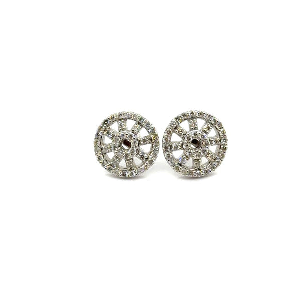 14kt White Gold Brilliant Round Cut Circular Diamond Earrings