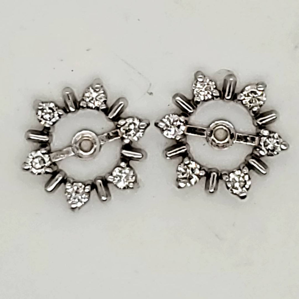 14kt White Gold Diamond Earring Jackets