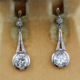 Platinum On Yellow Gold 4.31 Carat Total Weight Diamond Filigree Earrings