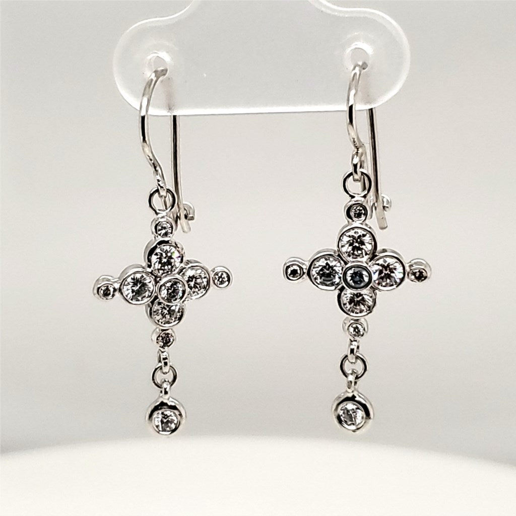 Platinum And Diamond Dangle Earrings