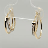 10kt Yellow Gold 0.10Ctw Diamond Huggie Hoop Earrings