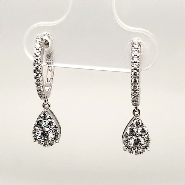 14kt White gold Dangle Diamond Earrings