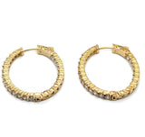 14kt Yellow Gold 3.73Ctw Diamond Inside Out Hoop Earrings