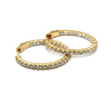 14kt Yellow Gold 3.73Ctw Diamond Inside Out Hoop Earrings