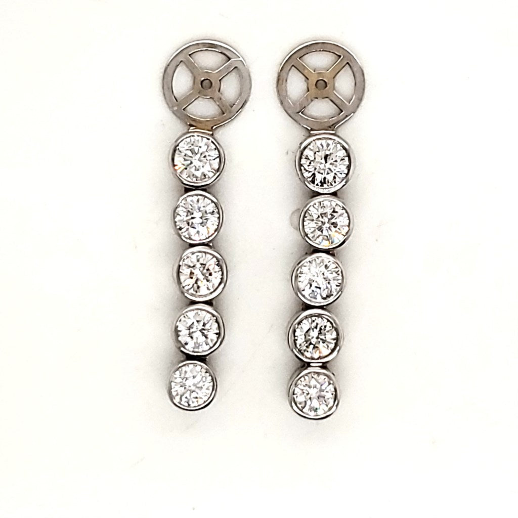 18Kt White Gold 2.50 Carat Total Weight Diamond Earring Jackets