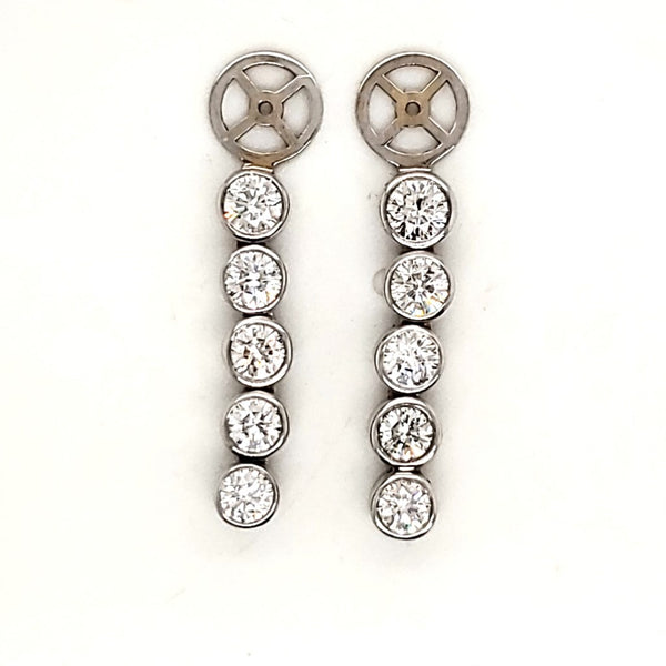 18Kt White Gold 2.50 Carat Total Weight Diamond Earring Jackets