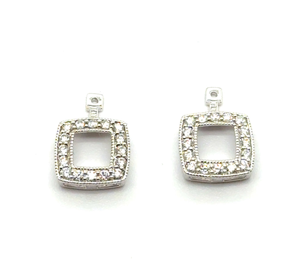 14kt White Gold 0.50Ctw Diamond Earring Jackets