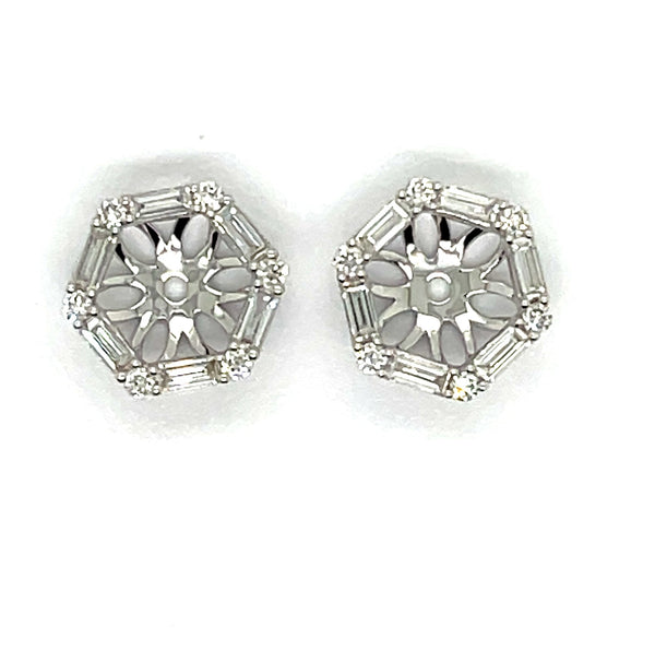 14kt White Gold 0.45Ctw Diamond Earring Jackets