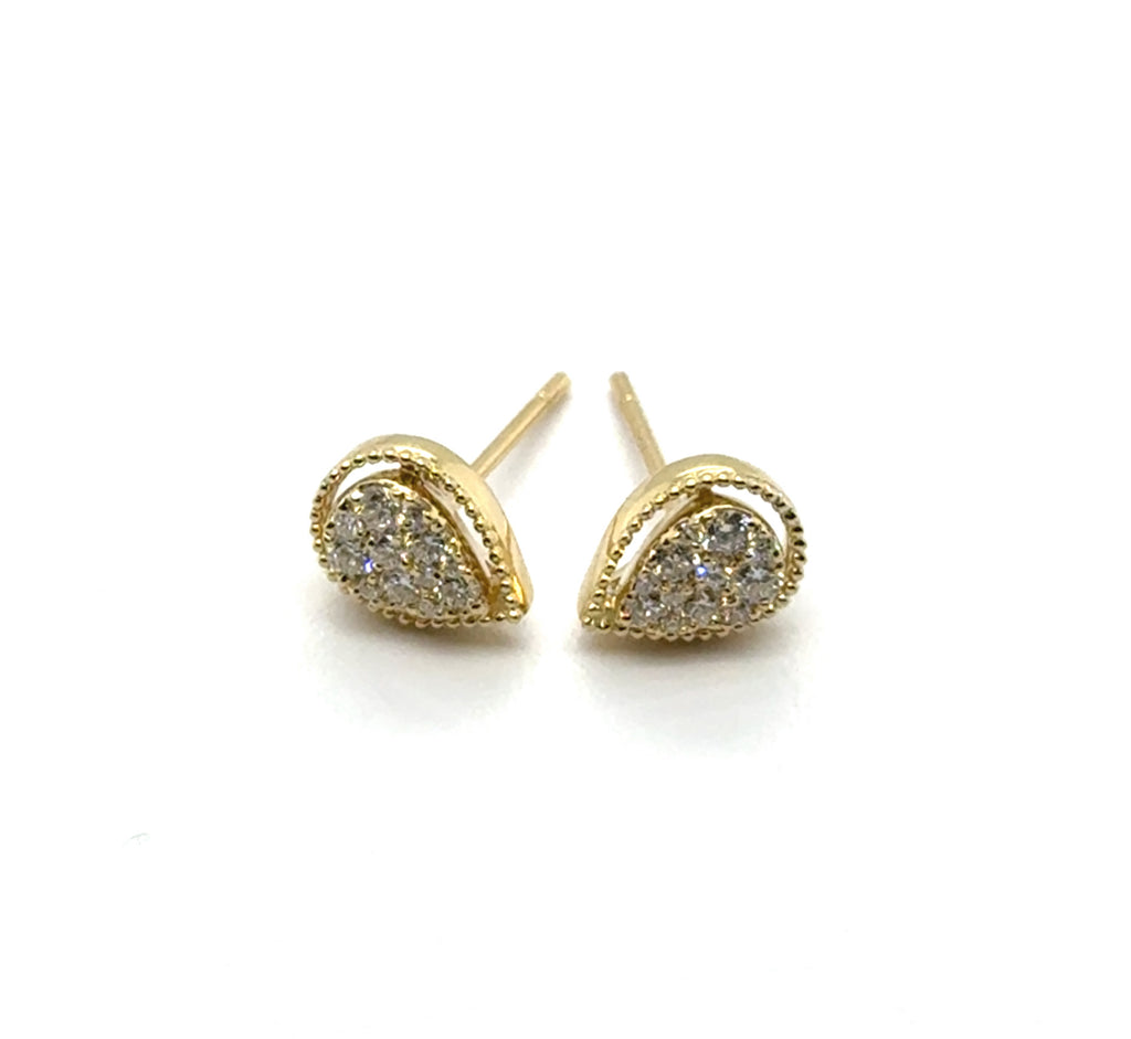 14kt Yellow Gold 0.28 Ctw Tear Drop Diamond Earrings