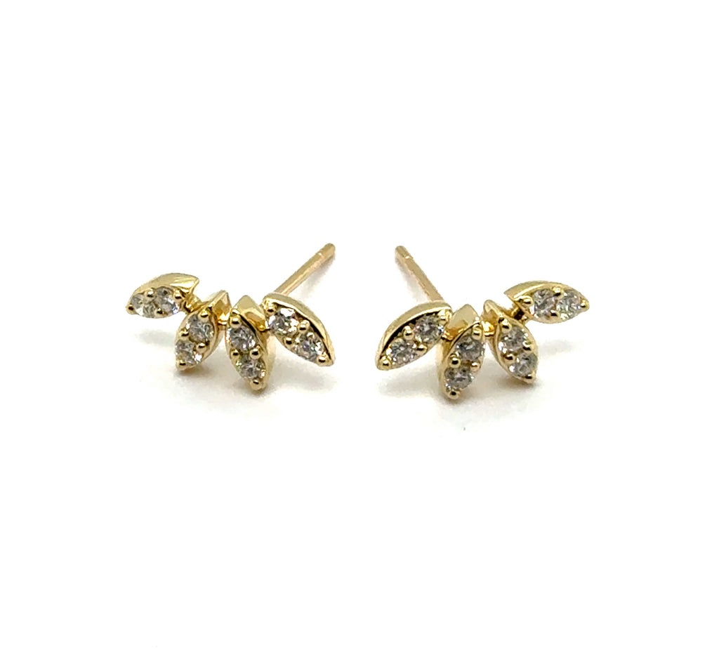 14kt Yellow Gold 0.33 Ctw Diamond Climber Earrings