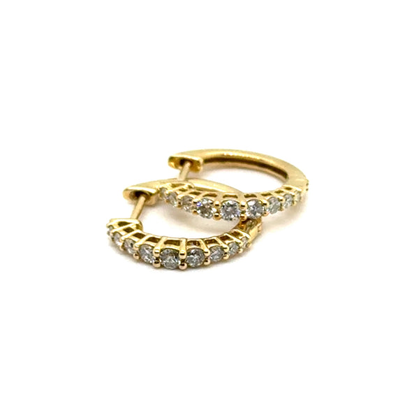 10kt Yellow Gold 0.26Ctw Diamond Huggie Hoop Earrings