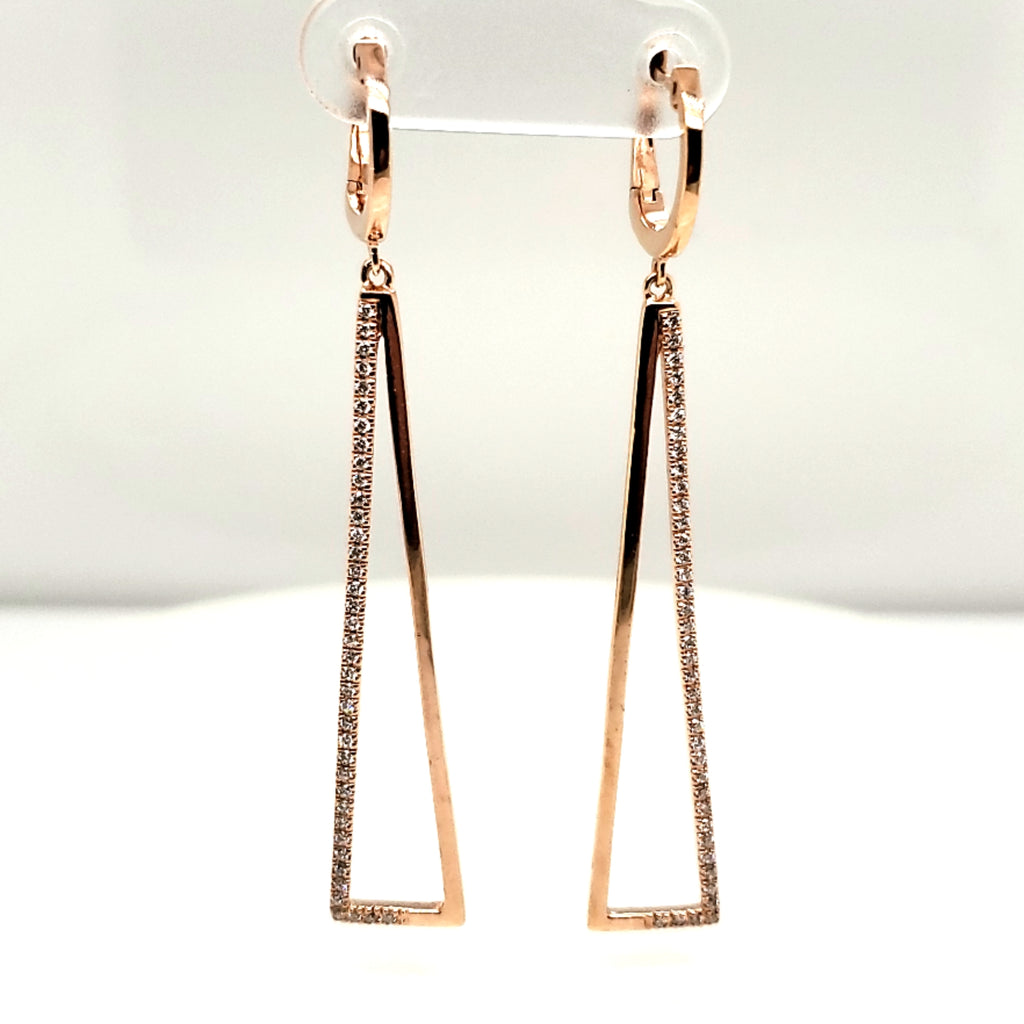 LeVian 14kt Rose Gold and Diamond Dangle Earrings